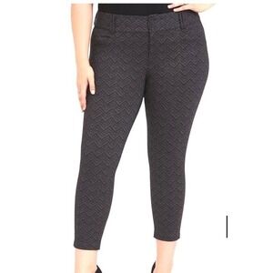 NWT Torrid Grey Black Chevron Ponte Glitter Ankle Skinny Stretch Pants 14R